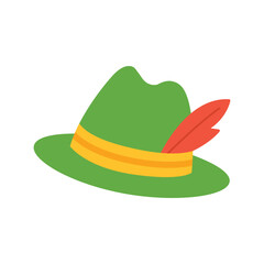 German hat. Isolated white background. Flat style vector illustration.