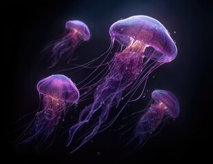 Fototapeta premium Glow-in-the-dark jellyfish