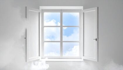 Fototapeta premium Open window revealing a vast sky