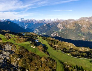 Alpine golf course panorama