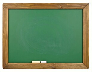 Empty green chalkboard with wooden frame (1)