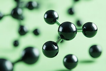 Abstract molecular structure on a light green background