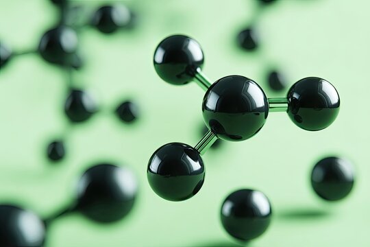 Abstract molecular structure on a light green background - Powered by Adobe