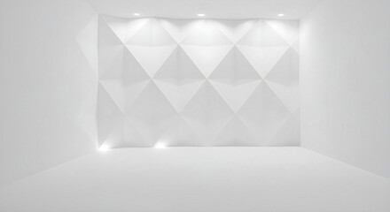 Abstract White Hexagon Geometric Background with 3D Textured Pattern