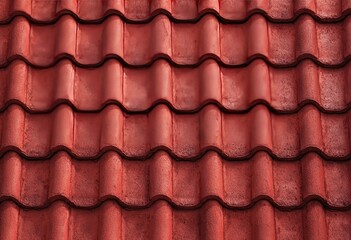 Close-up view of red roofing tiles