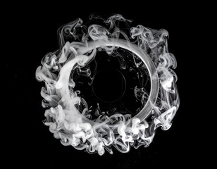 Abstract smoke ring on black background