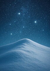 Naklejka premium Serene snowy hill under stars.