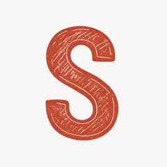 Fototapeta premium Textured red letter S