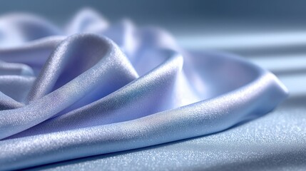 Abstract Blue Textile Pattern with Soft Folds and Shimmering Surface Texture Clean Elegant Background for Design Projects