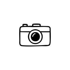 Simple black line drawing of a camera (1)