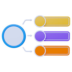 Colorful 3D Infographic Diagram with Arrows and Circles