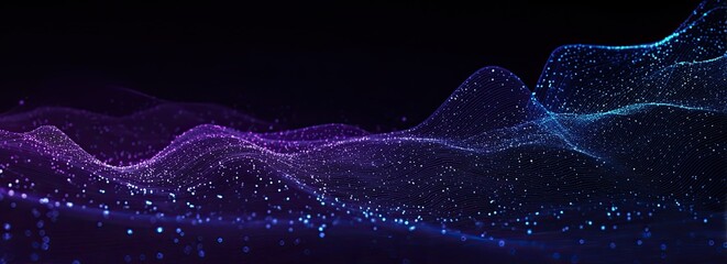 Abstract digital landscape of swirling particles