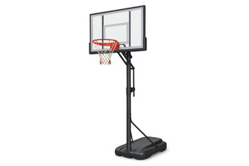 Portable basketball hoop with clear backboard and net