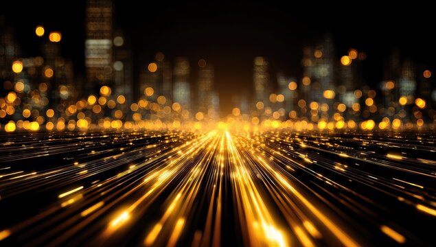 Golden city lights highway