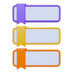 Three Colorful 3D Banners with Ribbons
