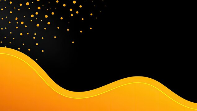Abstract graphic design with a dark background and a flowing yellow wave