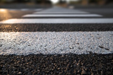 Close-up view of road markings