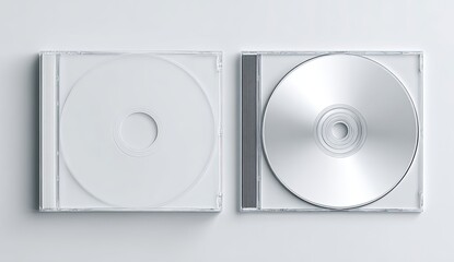Two clear CD cases with silver CDs