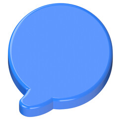 3D blue speech bubble chat dialog icon design