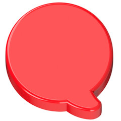 3D red speech bubble chat dialog icon illustration