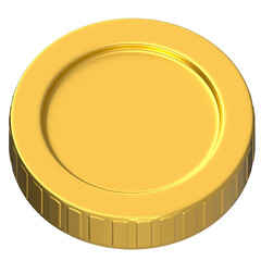 3D golden coin currency money finance icon illustration