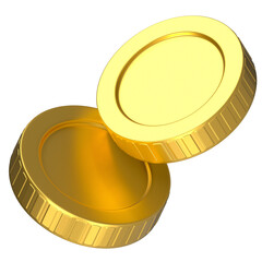 3D golden coin currency money finance wealth icon illustration