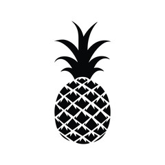 Fototapeta premium A silhouette of a pineapple with geometric pattern and sharp leaves on white background