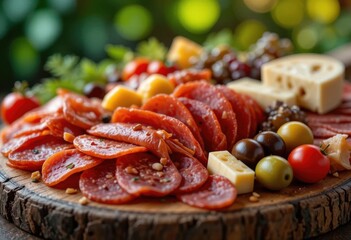 Gourmet Food Macro Photography  Sliced Delights   Capturing Textures   Colors of Mediterranean Ingredients with Bokeh Background