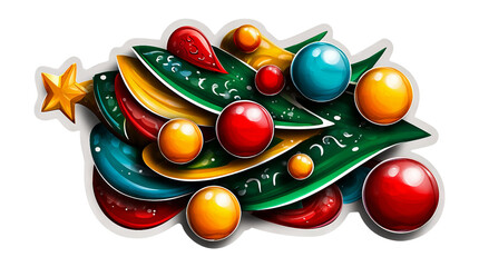 Colorful Christmas Tree Decoration with Ornaments and Star Accents