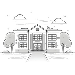 A school building coloring page