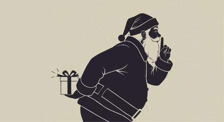 Christmas 2025 secret santa with gift illustration for christmas holiday season vector graphic design and background image vector