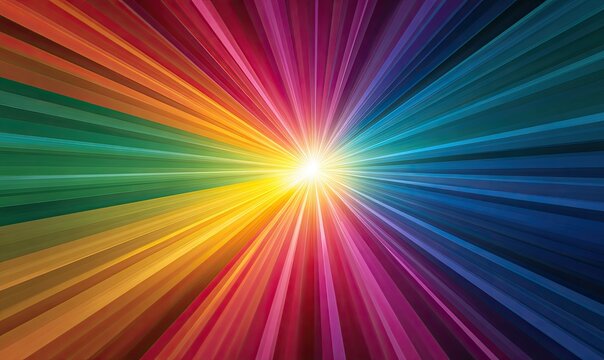 Abstract radiating rainbow