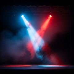 Stage Lighting Red and Blue.