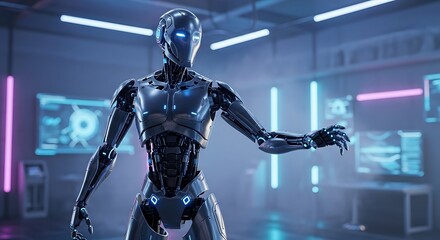 Advanced Robotic Technology in Futuristic Lab.