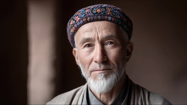 Close-up of Uyghur Elder's Face