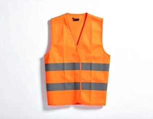 Orange safety vest on white background