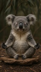 Naklejka premium Meditative koala practicing yoga serenity.