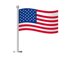 American flag on a pole