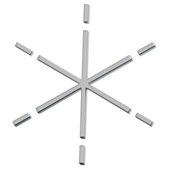 3D Chrome Sparkle Star Icon