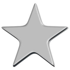 3D Chrome Sparkle Star Icon