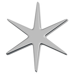 3D Chrome Sparkle Star Icon