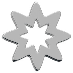 3D Chrome Sparkle Star Icon