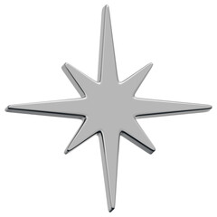 3D Chrome Sparkle Star Icon