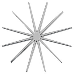 3D Chrome Sparkle Star Icon
