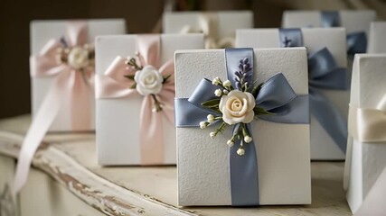 Elegant Gift Boxes with Delicate Floral Accents