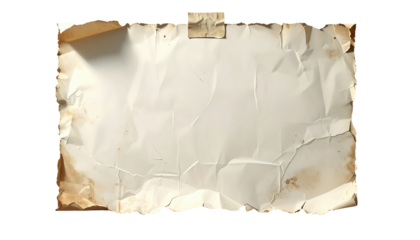 A highly detailed, photorealistic image of a blank, ripped piece of paper The paper has a textured surface