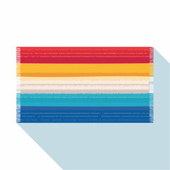 Colorful Striped Rug with Fringed Edges