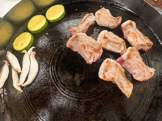 A picture of grilled meat in Korea