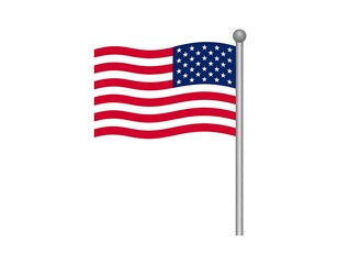 American flag waving on a pole