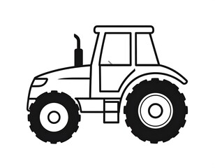 Simple black line drawing of a tractor
